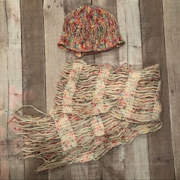 Perry Ellis Multi-Colored Fringe Hat & Scarf Set - Picture 7 of 7